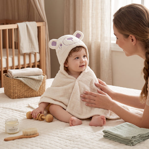 True Haven | Wrap Baby Bath Towel – Gentle Bathtime Companion, Easy to Clean
