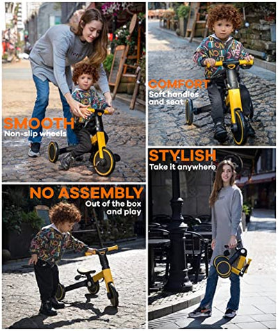 True Haven | 5-in-1 Kids Tricycle & Balance Bike – Grows With Your Child, No Assembly Required