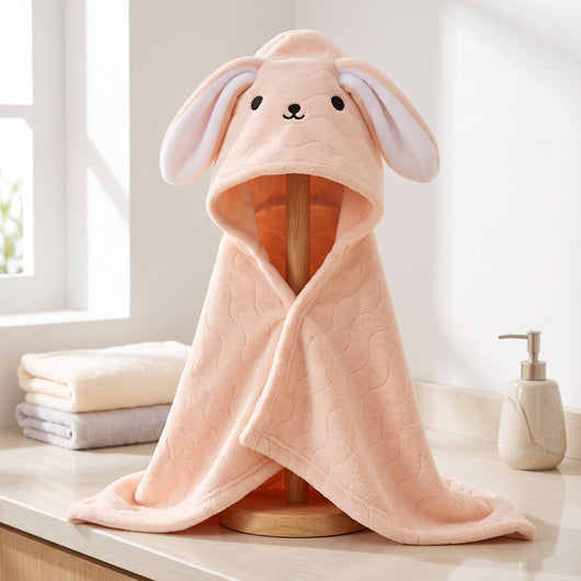 True Haven | Baby Kids Hooded Bathrobe – Cozy Post-Bath Comfort, Ultra-Soft Materials