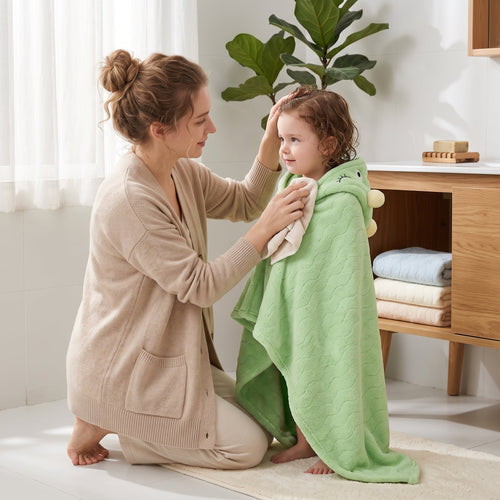 True Haven | Baby Kids Hooded Bathrobe – Cozy Post-Bath Comfort, Ultra-Soft Materials