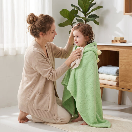 True Haven | Baby Kids Hooded Bathrobe – Cozy Post-Bath Comfort, Ultra-Soft Materials