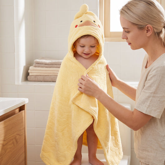True Haven | Baby Kids Hooded Bathrobe – Cozy Post-Bath Comfort, Ultra-Soft Materials