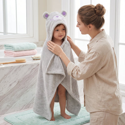 True Haven | Baby Kids Hooded Bathrobe – Cozy Post-Bath Comfort, Ultra-Soft Materials