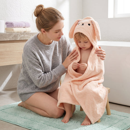 True Haven | Baby Kids Hooded Bathrobe – Cozy Post-Bath Comfort, Ultra-Soft Materials