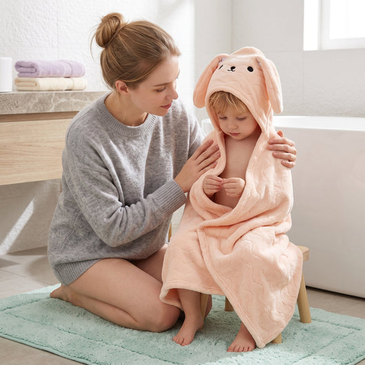 True Haven | Baby Kids Hooded Bathrobe – Cozy Post-Bath Comfort, Ultra-Soft Materials