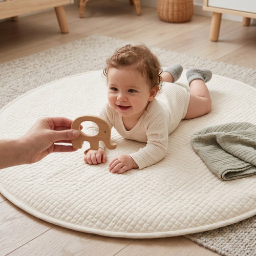 True Haven | Round Baby Play Mat – Durable Playtime Favorite, Non-Toxic Materials