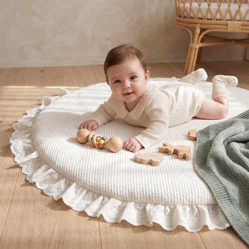 True Haven | Round Baby Play Mat – Durable Playtime Favorite, Non-Toxic Materials