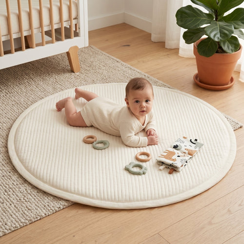 True Haven | Round Baby Play Mat – Durable Playtime Favorite, Non-Toxic Materials