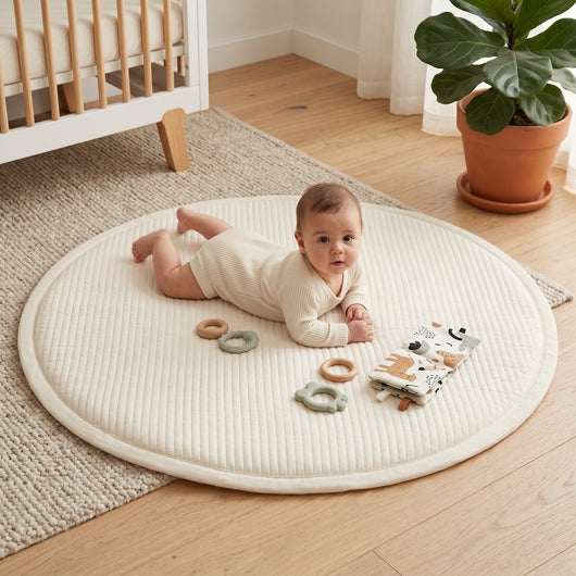 True Haven | Round Baby Play Mat – Durable Playtime Favorite, Non-Toxic Materials