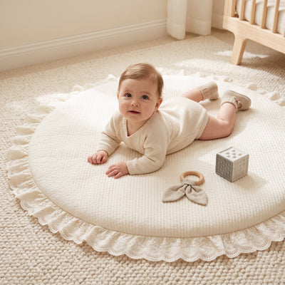 True Haven | Round Baby Play Mat – Durable Playtime Favorite, Non-Toxic Materials