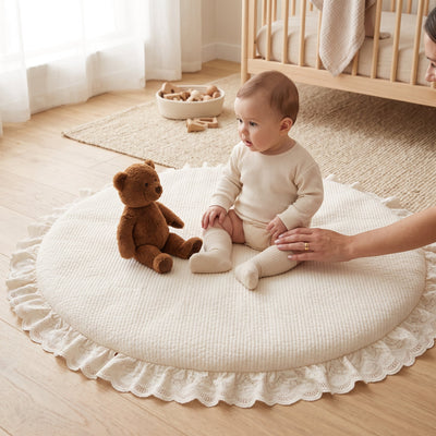 True Haven | Round Baby Play Mat – Durable Playtime Favorite, Non-Toxic Materials
