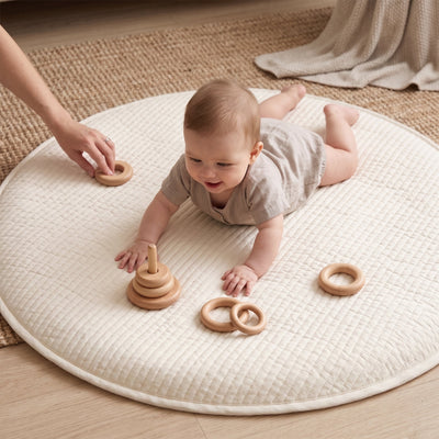 True Haven | Round Baby Play Mat – Durable Playtime Favorite, Non-Toxic Materials
