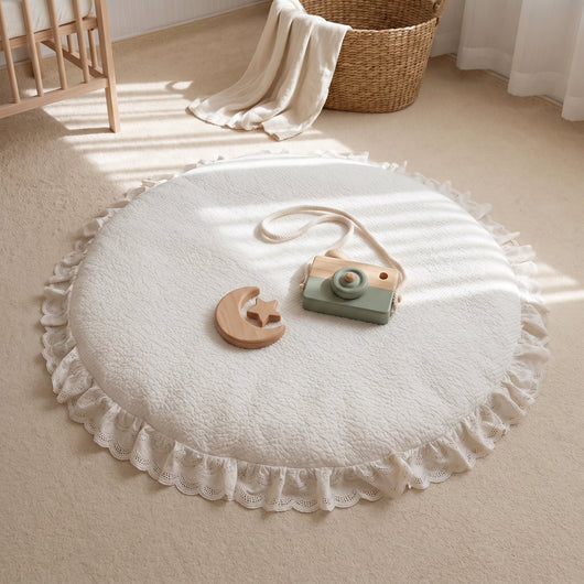 True Haven | Round Baby Play Mat – Durable Playtime Favorite, Non-Toxic Materials