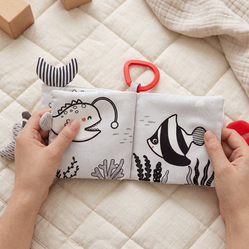 True Haven | Sensory Baby Cloth Book – Interactive Toy for Toddlers, Supports Motor Skills