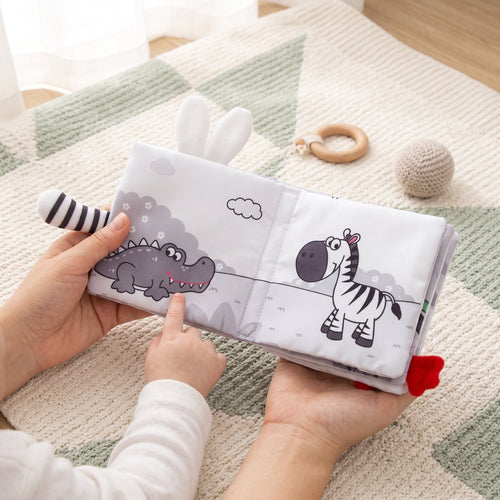 True Haven | Sensory Baby Cloth Book – Interactive Toy for Toddlers, Supports Motor Skills