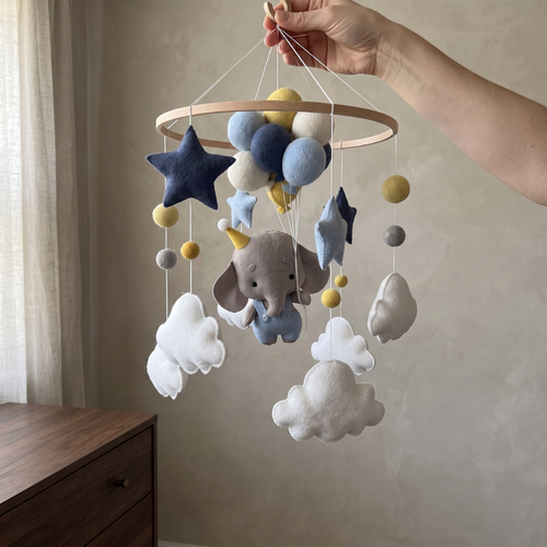 True Haven | Felt Animal Crib Mobile – Plush Comfort for Better Sleep, Hypoallergenic Materials