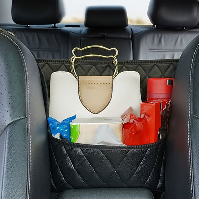 True Haven | Car Seat Back Organizer – Large Capacity Storage, Durable Faux Leather with Mesh Pockets
