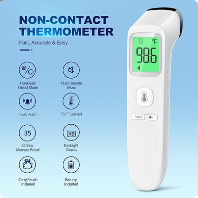 True Haven | No-Touch Baby Thermometer – Fast 1-Second Readings, Backlit Display for Night Use