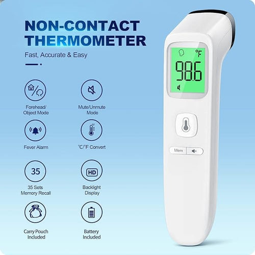 True Haven | No-Touch Baby Thermometer – Fast 1-Second Readings, Backlit Display for Night Use