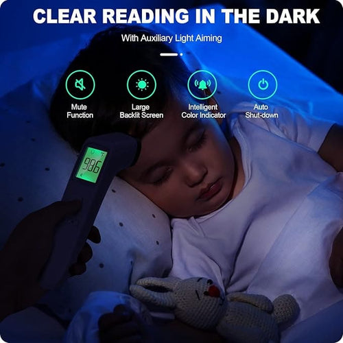 True Haven | No-Touch Baby Thermometer – Fast 1-Second Readings, Backlit Display for Night Use