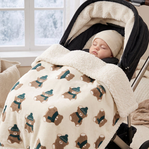 True Haven | Flannel Baby Stroller Blanket – Built for Busy Days Out, Compact & Portable
