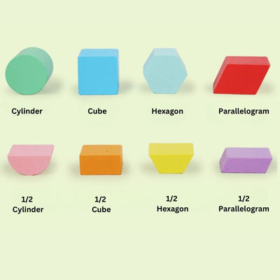 True Haven | Wooden Geometric Shape Sorting Box – Montessori Learning Toy, Non-Toxic Materials