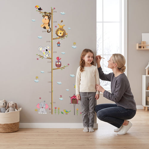 True Haven | Monkey Friends Height Growth Chart – Practical Nursery Organizer, Easy to Clean