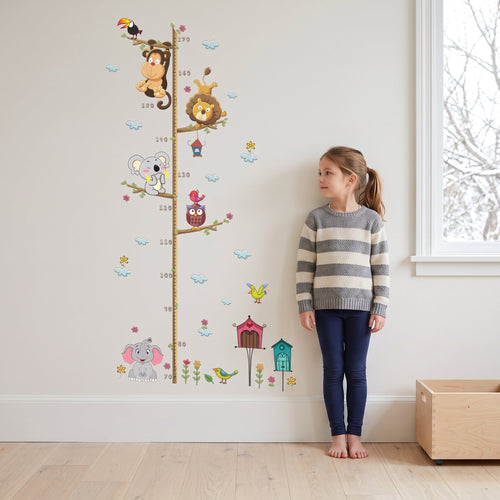 True Haven | Monkey Friends Height Growth Chart – Practical Nursery Organizer, Easy to Clean