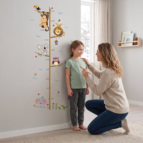 True Haven | Monkey Friends Height Growth Chart – Practical Nursery Organizer, Easy to Clean
