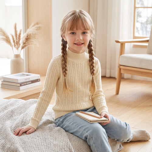 True Haven | Knit Turtleneck Sweater – Adorable Everyday Essential, Gentle on Sensitive Skin