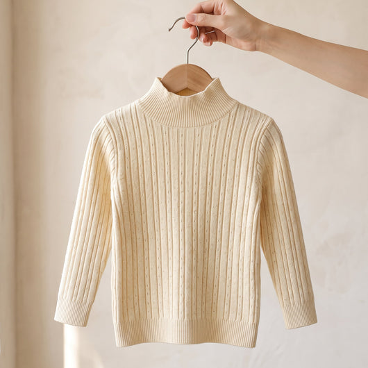 True Haven | Knit Turtleneck Sweater – Adorable Everyday Essential, Gentle on Sensitive Skin