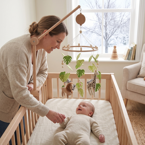 True Haven | Wren Baby Crib Mobile – Cozy Support for Naptime & Bedtime, Machine Washable