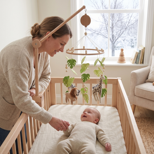 True Haven | Wren Baby Crib Mobile – Cozy Support for Naptime & Bedtime, Machine Washable