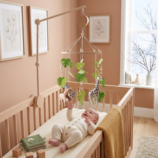 True Haven | Wren Baby Crib Mobile – Cozy Support for Naptime & Bedtime, Machine Washable