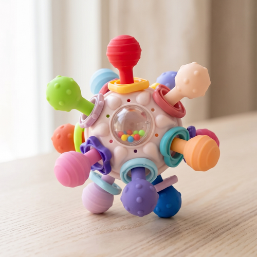 True Haven | Montessori Sensory Teether Toy – Durable Playtime Favorite, Non-Toxic Materials