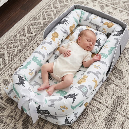 True Haven | Portable Safety Newborn Sleeping Crib – Cozy Support for Naptime & Bedtime, Machine Washable
