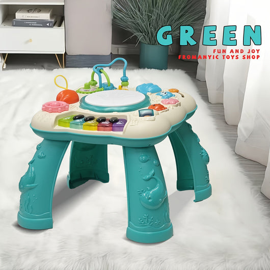 True Haven | Early Learning Musical Activity Table – Lights, Sounds & Shape Recognition, Great for Toddlers