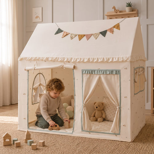 True Haven | Cottage Kids Play Tent – Hands-On Sensory Play, Encourages Early Learning