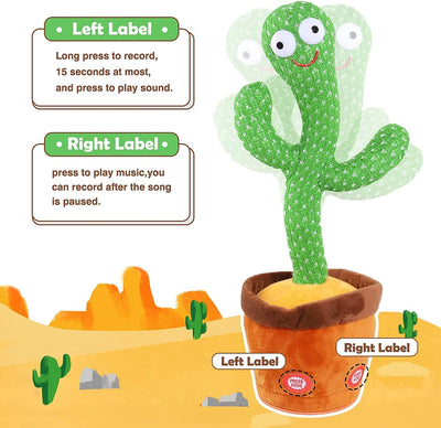 True Haven | Singing & Dancing Cactus Toy – Bluetooth Connectivity, Voice-Repeating Fun