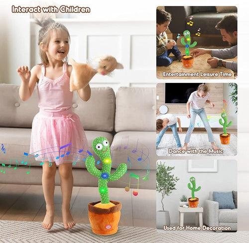 True Haven | Singing & Dancing Cactus Toy – Bluetooth Connectivity, Voice-Repeating Fun