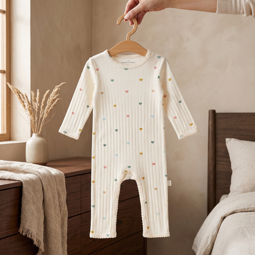 True Haven | Meadow Baby Cotton Jumpsuit – Cozy Cold-Weather Layer, Machine Washable