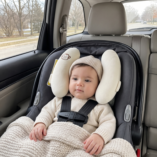 True Haven | Cradle Baby Neck Pillow – Soft & Breathable Nursery Essential, Easy-Care Design
