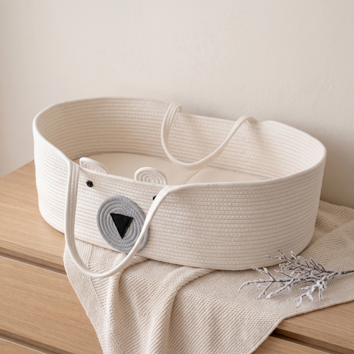 True Haven | Woven Moses Basket – Plush Comfort for Better Sleep, Hypoallergenic Materials