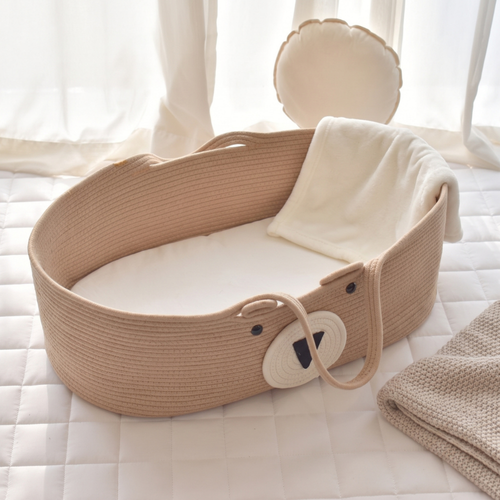 True Haven | Woven Moses Basket – Plush Comfort for Better Sleep, Hypoallergenic Materials