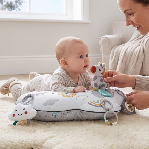 True Haven | Hiro Tummy Time Pillow – Interactive Toy for Toddlers, Supports Motor Skills