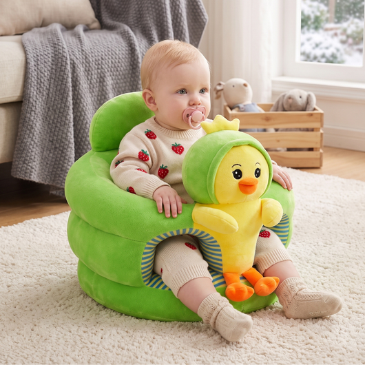 True Haven | Plush Learning Seat – Interactive Toy for Toddlers, Supports Motor Skills