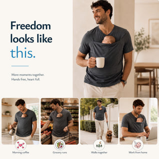 True Haven | Dad Babywearing Shirt – Skin-to-Skin Newborn Bonding Shirt for Fathers, Sizes S-3XL