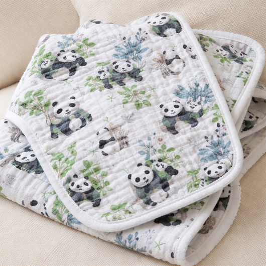 True Haven | Panda Baby Bath Gift Basket – Newborn Care Set with Towel, Washcloths & Changing Pad