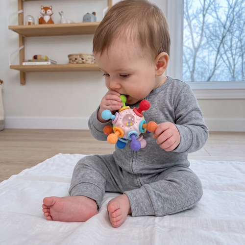 True Haven | Montessori Sensory Teether Toy – Durable Playtime Favorite, Non-Toxic Materials