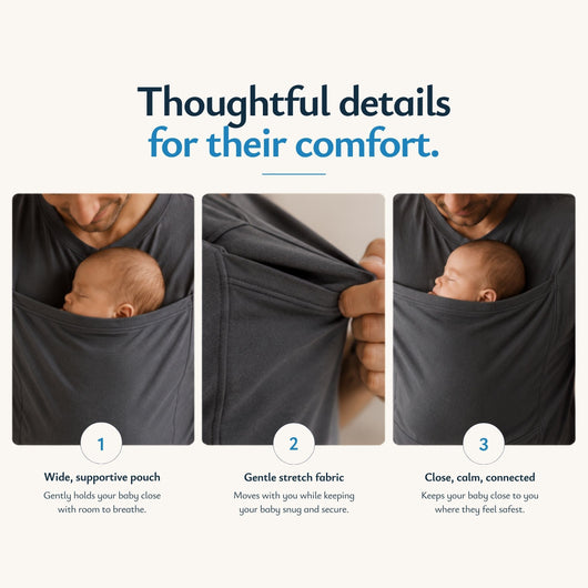 True Haven | Dad Babywearing Shirt – Skin-to-Skin Newborn Bonding Shirt for Fathers, Sizes S-3XL